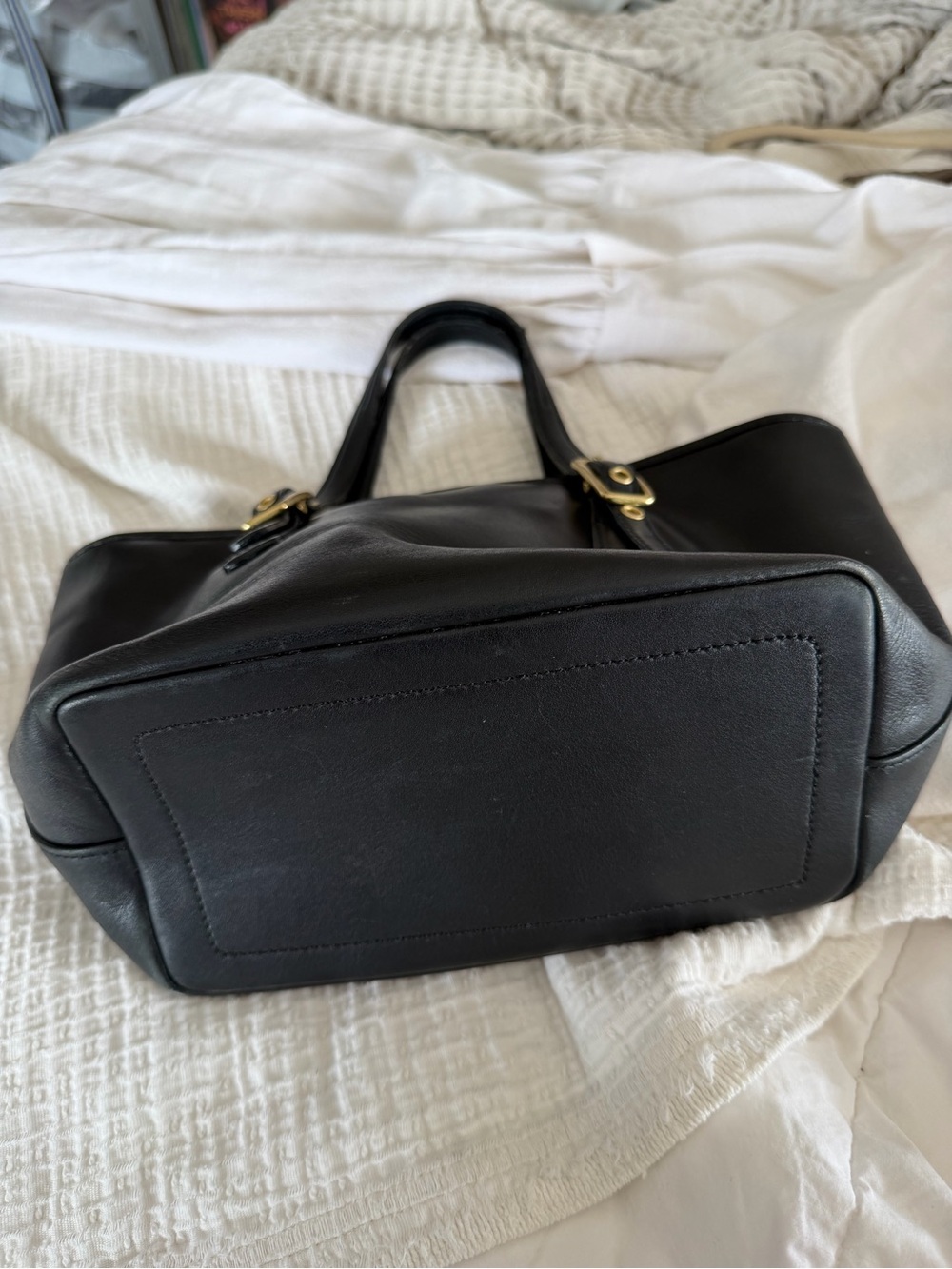 Coach Black Leather Legacy West Mini Market Purse Small Tote Authentic - Picture 9 of 9